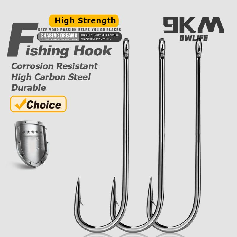 Fishing Hook Barbless - Anzuelos de pesca de vástago largo,