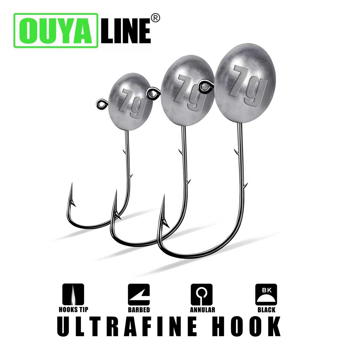 Fishing Hook Offset - Anzuelo con cabeza de anzuelo 1X,