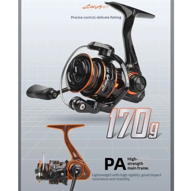 Abu Garcia Reel Revo - Carrete de pesca giratorio Butterfly, tamaño