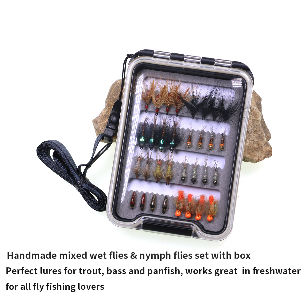 Kit de 32 Moscas Nymph para Pe - Fishing Hook Barbless reseña y precio