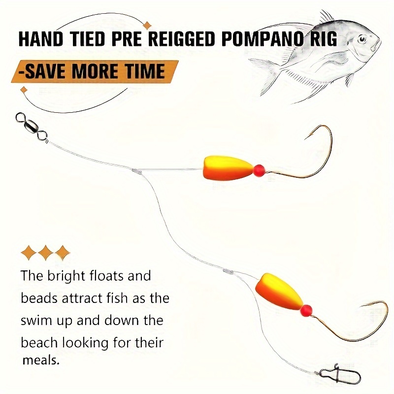 3 uds. Aparejos de Pompano, ap - Fishing Hook Circle reseña y precio